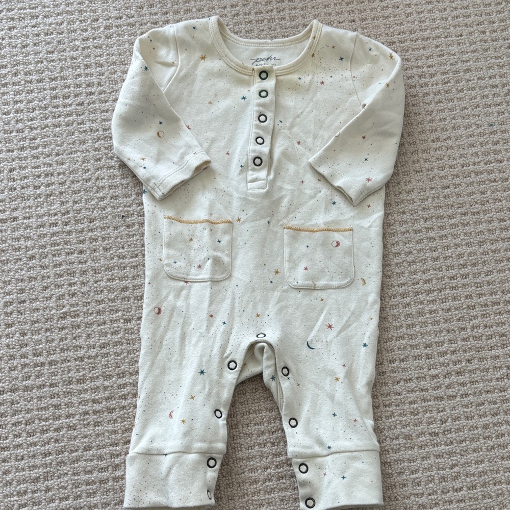 Pehr Cream Starry Kids One Piece